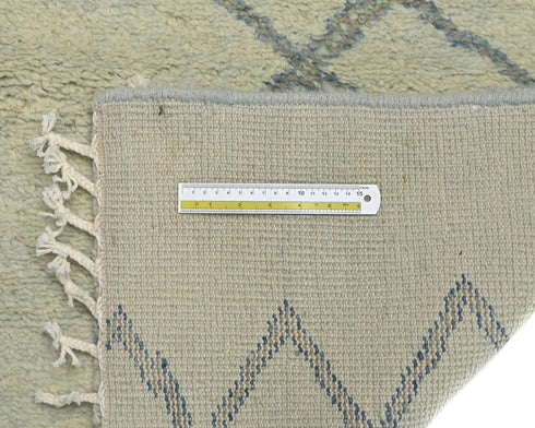 12 Feet Moroccan Beige Hand Woven Wool Runner Rug